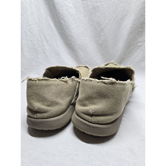 Crocs Santa Cruz Canvas Slip-On Shoes Loafers Men's 10 Tan Khaki Distressed Vibe - Picture 14 of 16